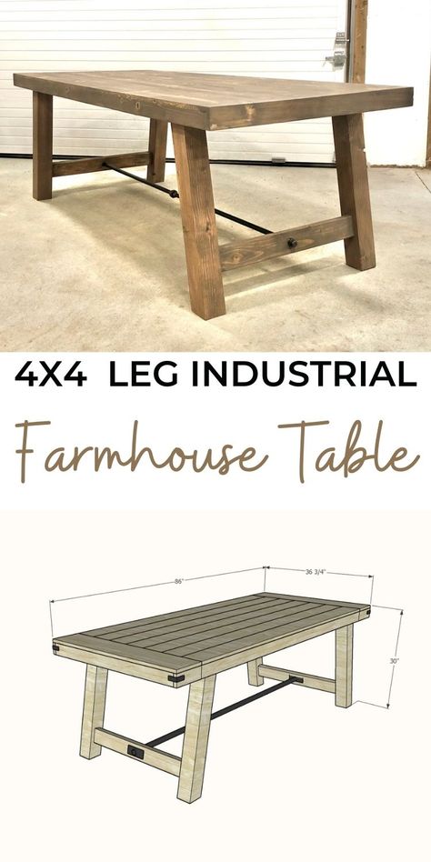 Wood Working Kitchen Table, Kitchen Table Plans Diy Projects, Farmhouse Table Legs Ideas, 4x4 Table Legs Diy, Farmhouse Table Diy Plans, Diy Table Legs Wood, Diy Farmhouse Dining Table, Trestle Table Plans, Table Legs Diy