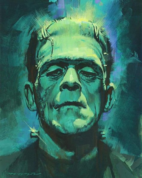 Frankenstein Art, Book Art Projects, Small Head, Frankenstein's Monster, Architecture Tattoo, The Mummy, Amazing Artwork, Classic Monsters, Artist Portfolio