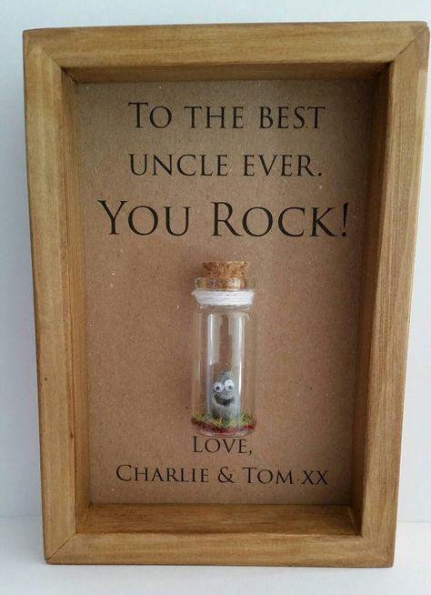 This fun little you rock keepsake makes the perfect gift that any uncle will love. HOW TO ORDER. Add item to cart and at checkout you have the option to add a message to seller. Let us know there what you would like it personalised with. You can just add names or you can have any Best Birthday Message, Birthday Message For Uncle, Presents For Aunts, Christmas Gifts For Uncles, Uncle Birthday Gifts, Nice Birthday Messages, Christmas Gifts For Aunts, Aunt Birthday Gift, Uncle Birthday