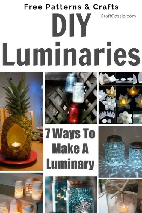 7 Ways To Make A Luminary – Candle Making Luminary Diy, Mason Jar Luminaries, Pineapple Candles, Candle Luminaries, Glass Bottle Crafts, Painted Jars, Jar Diy, Candle Centerpieces, Crystal Candles