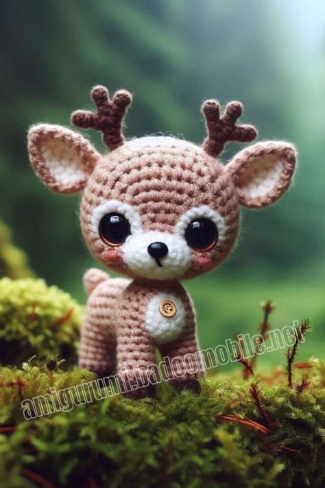 Amigurumi Cute Deer Free Pattern-3 Crochet Deer, Crochet Toys Free, Crochet Panda, Dog Doll, Cute Deer, Crochet Unicorn, Crochet Elephant, Christmas Crochet Patterns, Crochet Bear