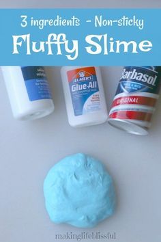 Fluffy Slime Ingredients, Puffy Slime, Easy Fluffy Slime Recipe, Slime With Shaving Cream, Slime Easy, Sticky Slime, Fluffy Slime Recipe, Making Fluffy Slime, Slime Ingredients