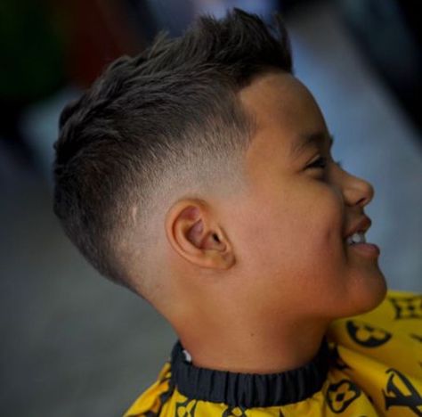 Kids Burst Fade, Faded Mohawk Boys, Mohawk Boys, Taper Fade Mohawk, Boys Mohawk, Burst Fade Mohawk, Trendy Boys Haircuts, Fade Haircut Designs, Kids Haircut