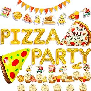 Pizza Balloons, Pizza Party Favors, Pizza Party Decorations, Pizza Birthday Party, Pizza Party Birthday, Slice Pizza, Pizza Birthday, Kids Party Balloons, Pizza Party