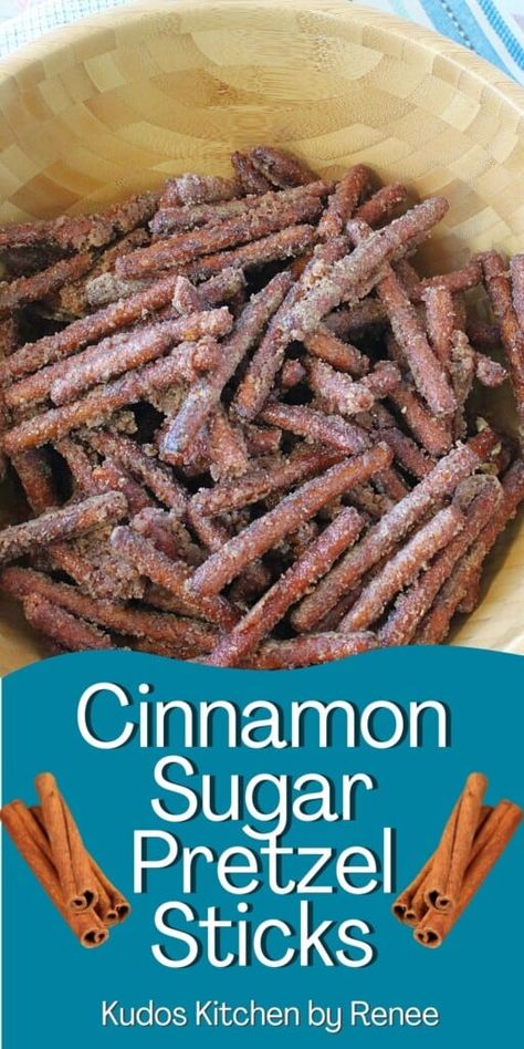 Cookies For Crowd Parties, Things To Do With Pretzel Sticks, Pretzel Snack Recipes Sweets, Uses For Pretzel Sticks, Pretzel Stick Ideas, Sweet And Savory Pretzels, Pretzel Trail Mix Recipe, Cinnamon Pretzel Sticks, Sams Club Copycat Recipes