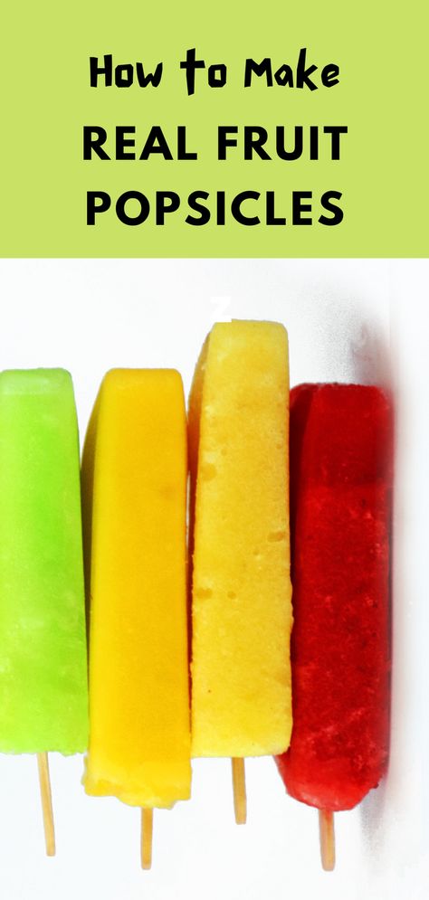 Frozen Fruit Uses, Homemade Fruit Popsicles Healthy, Healthy Popsicles For Kids, How To Make Popsicles Recipes, Diy Popsicles For Kids, Fresh Fruit Popsicles Recipes, Real Fruit Popsicles Recipes, Lemonade Popsicle Recipes, How To Make Popsicles