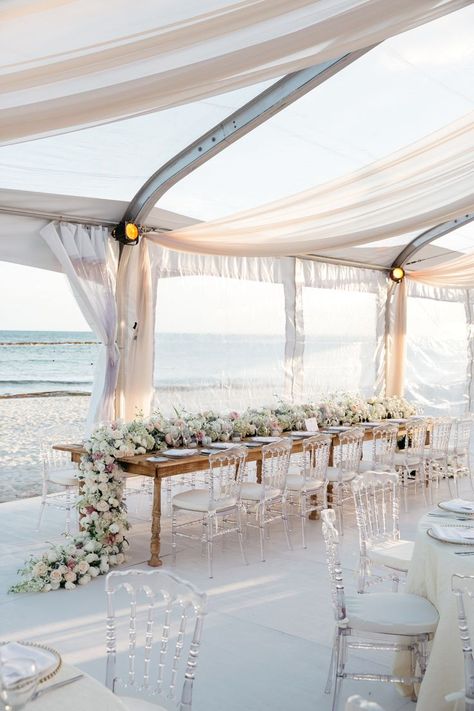 22 Ideas for an Elevated Beach Wedding Wedding Tent Decorations, Beach Wedding White, Wedding Setup, Dream Beach Wedding, Beach Wedding Reception, Destination Wedding Mexico, Beach Wedding Inspiration, Wedding Tent, Beach Wedding Decorations