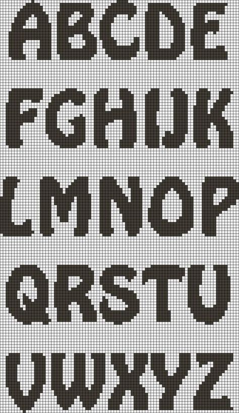 Alphabet Knitting Letter Chart Crochet Graph Letters Alphabet Charts Free Pattern, Letters Alpha Pattern, Cross Stitch Alphabet Patterns Free, Alfabet Font, Crochet Alphabet, Crochet Letters, Alphabet Patterns, Free Cross Stitch Charts, Embroidery Stitches Beginner