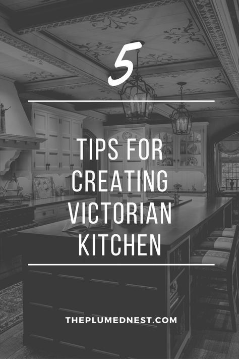 30+ Victorian Kitchen Design Ideas You Must See (Photo & Tips) - Page 2 of 2 - Painted Kitchen Cabinets Victorian, Modern Victorian Decor Kitchen, Victorian Home Kitchen Remodel, Victorian Kitchen Wallpaper, Victorian Kitchen Aesthetic, Small Victorian Kitchen, Victorian Kitchen Design, Victorian Kitchen Ideas, Country Victorian Decor