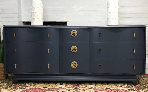 BM Hale Navy | Portfolio Navy Buffet, Bm Hale Navy, Navy Dresser, Custom Painted Furniture, Hale Navy, Grand Rapids Mi, Furniture Makeovers, Custom Painted, Grand Rapids