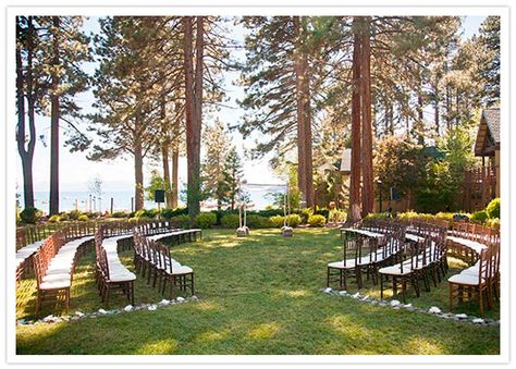 Forest Wedding Ceremony, Wedding Ceremony Chairs, Wedding Ceremony Seating, Ceremony Chairs, Lake Tahoe Weddings, Ceremony Seating, Tahoe Wedding, Lake Wedding, Wedding Aisle