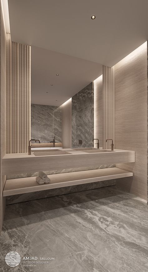 DESIGN MASTER BATH ROOM :: Behance Bathroom Ideas Luxury Modern, Master Bathrooms Luxury, Hotel Bathroom Design, Small Space Bathroom Design, Luxe Bathroom, Bathroom Interior Design Modern, Bathroom Design Black, Trendy Interior Design, Washroom Design