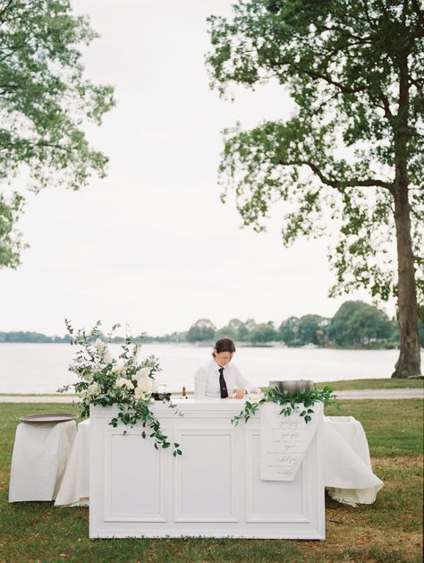 Eastern Shore Maryland Wedding, Wedding Bar Decor, Cocktail Hour Decor, Eastern Wedding, Decoration Buffet, Eastern Shore Wedding, Eastern Shore Maryland, Cocktail Hour Wedding, Event Bar