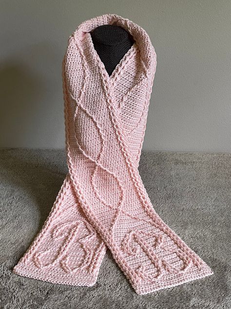 Personalized Scarf, Textured Cotton Initial Crochet Scarf Personalized Scarves, Textured Crochet, Handmade Scarf, Scarf Handmade, Crochet Winter, Handmade Scarves, Textured Design, Personalized Valentines, Cotton Scarf