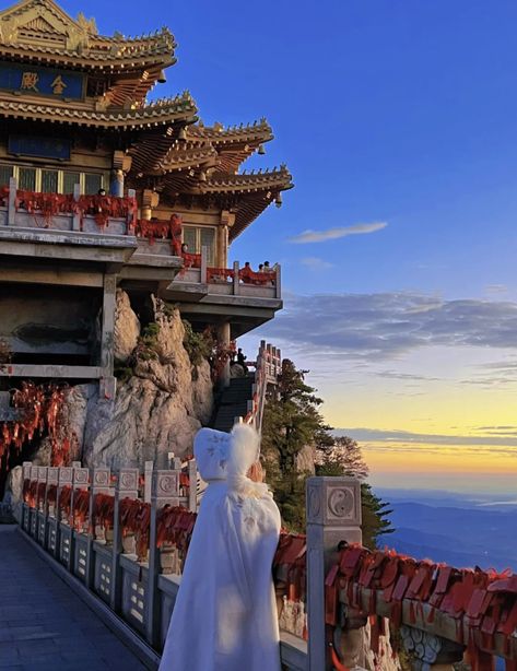 Xian China Aesthetic, Laojun Mountain China, China Trip Aesthetic, Imperial China Aesthetic, Chinese Temple Aesthetic, Traditional China Aesthetic, China Beautiful Places, Laojun Mountain, Chinese Culture Aesthetic