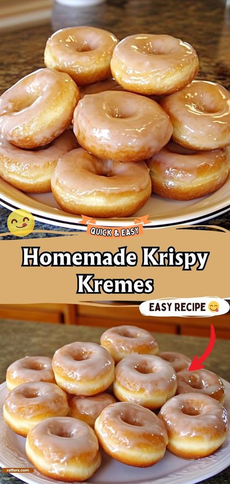 Homemade Krispy Kremes Copycat Donut Recipes, Most Famous Recipes, Donut Recipe Krispy Kreme, Diy Krispy Kreme Donut, Perfect Donuts Recipe, Krispy Kreme Doughnut Recipe, Snickerdoodle Donut Recipe, Light Fluffy Doughnut Recipe, Glaze For Doughnuts Recipes