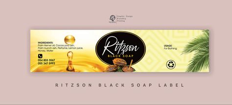 Black Soap Label Design, Soap Label Design, Soap Labels, Palm Kernel Oil, Black Soap, Label Design, Cocoa, Soap, Graphic Design