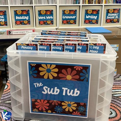 Need a substitute teacher? This Sub Tub comes with an Editable Sub Plans Template for Stress Free Sick Days. The Sub Tub will help you manage those last minute substitute teacher plans. The Sub Tub was created to alleviate stress and guilt. Easily plan in advance! ....for stress-free sick days! No more worries, No more stress, Just call in! Kindergarten Substitute Plans, Substitute Teacher Tips, Teacher Cart, Substitute Teacher Plans, Anchor Activities, Interactive Word Wall, Classroom Setup Elementary, Substitute Plans, Read To Self