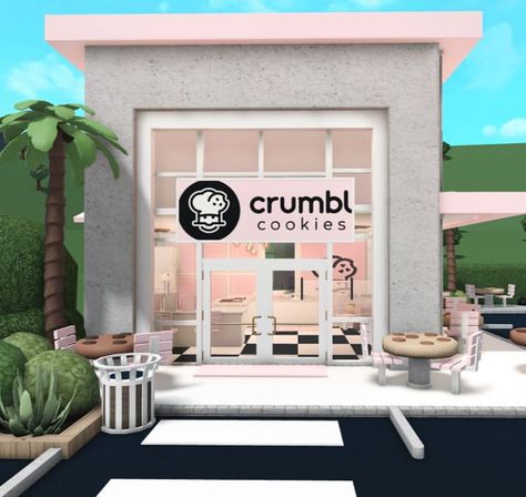 Bloxburg Crumbl cookie build Bloxburg Town Layout Small Plot, Bloxburg Decals Codes Aesthetic, Blocksburg Room Ideas￼, Decals Codes, Bloxburg House Ideas 1 Story, Bloxburg House Ideas Layout, House Decals, House Decorating Ideas Apartments, Small House Layout