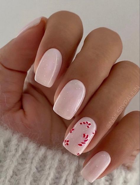 Nail Art Noel, Candy Cane Nails, Christmas Nails Easy, Christmas Gel Nails, Simple Gel Nails, Nail Candy, Festival Nails, Xmas Nails, Classy Nails