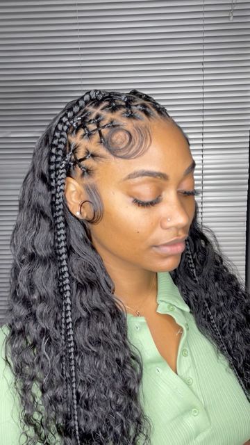 water wave braid hairstyles Wave Braid Hairstyles, Messy Stitch Braids, Puerto Rican Braids, Hairstyles For Adults, Clean Hairstyles, Crotchet Style, Straight Ponytail Hairstyles, September Books, Band Hairstyles