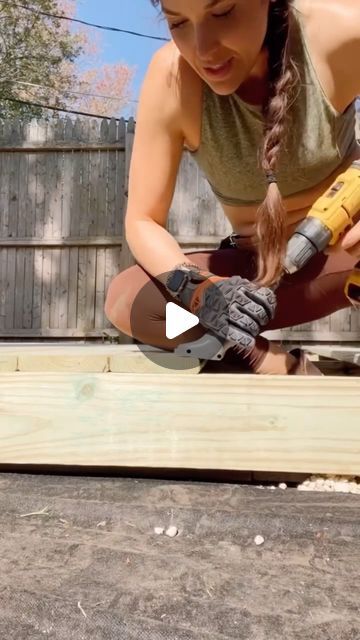 CARA NEWHART👩🏻‍🔧 Home + DIY | build a deck with no visible screws 🤗 I used this drill attachment to screw down the deck boards with screws on the sides so you can�... | Instagram How To Build A Floating Deck, Decks Inspiration, Diy Floating Deck, Floating Deck Plans, Ground Deck, Ground Level Deck, Deck Cost, Building A Floating Deck, Concrete Deck