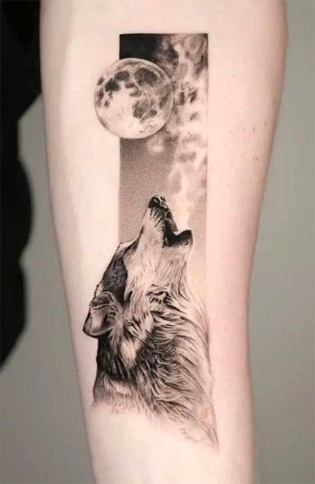 Wolf Eye Tattoo, Wolf Pack Tattoo, Wolf And Moon Tattoo, Howling Wolf Tattoo, Lone Wolf Tattoo, Small Wolf Tattoo, Wolf Tattoos Men, Moon Phases Tattoo, Wolf Tattoo Sleeve