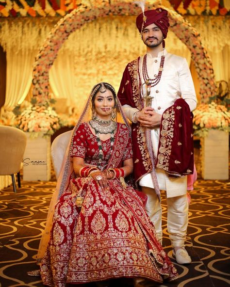 #couple #couplegoals #wedding #bride #groom #bridedress #dressess #viralbride New Dulhan Pose, Engagement Portraits Poses, Marriage Poses, Bride Groom Photoshoot, Bride Groom Poses, Indian Bride Poses, Indian Bride Photography Poses, Indian Wedding Poses, Bride Photos Poses