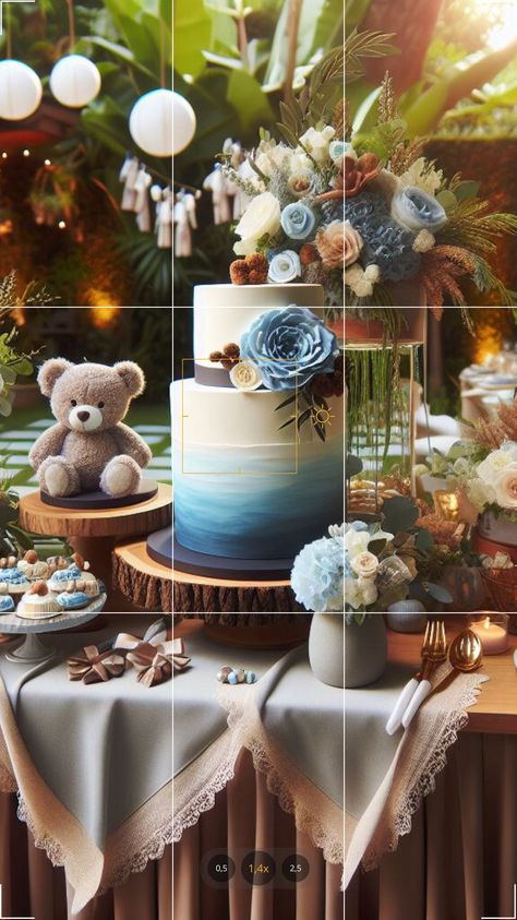 Planning a baby shower? Embrace the serenity of blue and brown with our teddy bear theme. Save this pin for inspiration that cuddles the heart! Boy Baby Shower Ideas Themes, Blue And Brown Baby Shower, Brown Baby Shower Ideas, Bear Themed Baby Shower Ideas, Baby Shower Ideas Themes, Brown Baby Shower, Teddy Bear Baby Shower Theme, Bear Baby Shower Theme, Themed Baby Shower Ideas