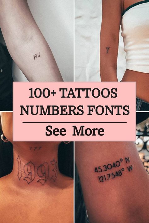 100+ Tattoos Numbers Fonts Best Number Fonts For Tattoos, 00 Tattoo Number, Best Placement For Number Tattoos, Coordinates Tattoo Font, Cursive Numbers Tattoo, Number Tattoos Fonts, Tattoo Numbers Fonts, Number Tattoos For Women, Tattoo Number Fonts Style