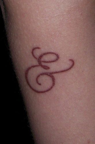 I have a different letter in mind but this would be cute! E Letter Tattoo Design, Cursive E Tattoo, Ampersand Tattoo, Gemini Tattoo, Small Hand Tattoos, E Tattoo, Tattoo Lettering, Forearm Tattoos, Forearm Tattoo