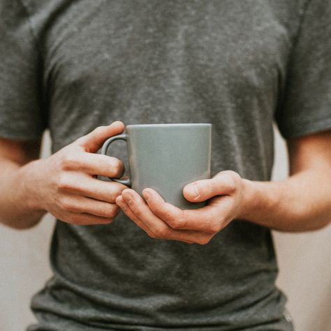 Man holding a gray ceramic coffee cup | free image by rawpixel.com / Felix Holding Cup Pose, Tea Cup Drawing, Coffee Mockup, Cup Mockup, Cupped Hands, Hand Drawing Reference, Figure Reference, Mug Mockup, Anatomy Poses