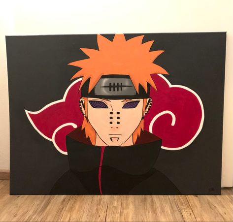 Naruto Characters Painting, Naruto Canvas Painting Easy, Akatsuki Painting, Naruto Painting Easy, Naruto Anime Painting, Naruto Acrylic Painting, Naruto Painting Ideas On Canvas, Naruto Canvas Painting, Anime Paintings Canvases