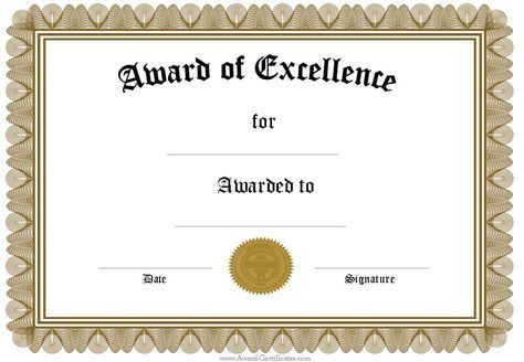 Blank Certificate Of Achievement Template (4) - TEMPLATES EXAMPLE | TEMPLATES EXAMPLE This Award Goes To You, Awards Certificates Template Editable, Certificate Award Template, Award Templates Free, Funny Award, Funny Awards Certificates, Funny Certificates, Free Printable Certificate Templates, Certificate Of Recognition Template