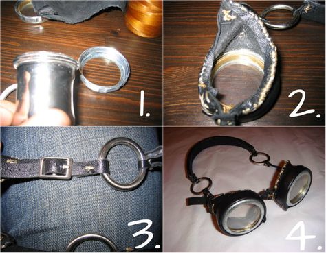 Diy Steampunk Accessories, Diy Goggles, Steampunk Diy Costume, Steampunk Googles, Steampunk Projects, Steampunk Diy Crafts, Punk Ideas, Steampunk Bag, Diy Steampunk