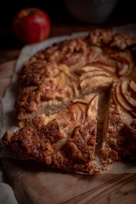 This Apple Galette is my favorite fall dessert! It's so delicious especially they frangipane made with honey whiskey! Galettes are like pies but so much easier! www.twosisterslivinglife.com #applegalette #applegaletterecipe #recipepiecrusts #frangipane #honeywhiskey #alcoholicdesserts #fallrecipes #applerecipes #appledesserts #easydesserts Fall Pastry Recipes, Chocolate Frangipane, Fall Pastry, Honey Whiskey, Apple Galette, Alcoholic Desserts, Fall Dessert, Apple Desserts, Pastry Recipes