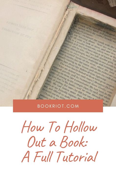 A tutorial to creating your own hollowed out book. book crafts | crafting with books | DIY | book DIY | how to hollow out a book Crafts With Books, Hollowed Out Book, Upcycled Books Crafts, Make Your Own Book, Diy Old Books, Books Diy, Old Book Crafts, Hollow Book, Hidden In Plain Sight