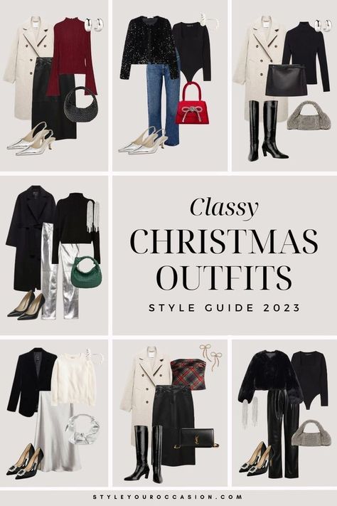 In need of the perfect classy Christmas outfit ideas? Explore our selection of 16+ chic and stylish holiday outfits, ideal for your office Christmas party, NYE party, and beyond! Click through for the entire list of classy and cute holiday party outfits. Classy Christmas Outfit, Holiday Party Outfit Casual, Classy Christmas Party, Holiday Party Outfit Work, Christmas Party Outfit Work, Christmas Fashion Outfits, Office Party Outfits, Casual Christmas Party, Outfit Ideas Christmas