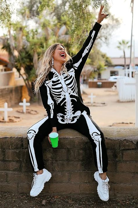 Women’s Skeleton Costume, Woman Skeleton Costume, Boochelorette Party, Skeleton Jumpsuit, Skeleton Costume Women, Halloween Skeleton Costume, Pajamas For Kids, Costumes 2024, Spooky Halloween Costumes