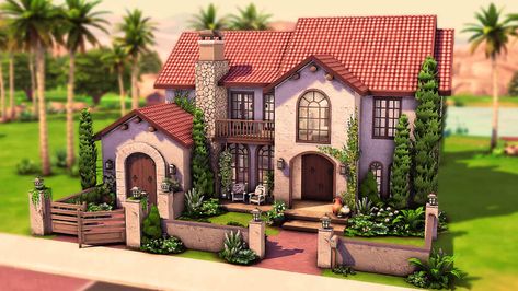 25+ Best Sims 4 House Ideas in 2023 That You'll Love Spanish Home Sims 4, Houses Mediterranean, Sims 4 Family House, Sims 4 House Ideas, House Floorplan, Sims 4 Houses Layout, Oasis Springs, Sims 4 Speed Build, Sims 4 Family