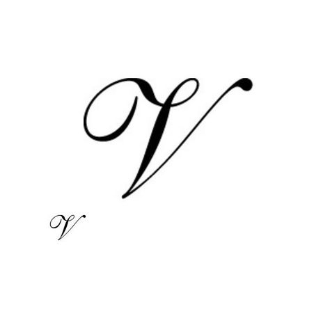 V curva V Design Tattoo, Small V Tattoo Letter, Letter V On Nails, The Letter V Design, V In Different Fonts, Initial V Tattoo, Cursive V Tattoo, V Signature Ideas, V In Cursive