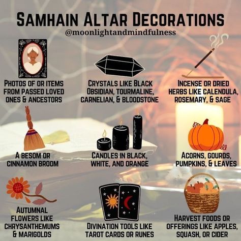 Wiccan Samhain, Autumn Witchcraft, Witchy Holidays, Witch Holidays, Samhain Ideas, Personal Rituals, Samhain Decorations, Wearing Crystals, Wicca Holidays