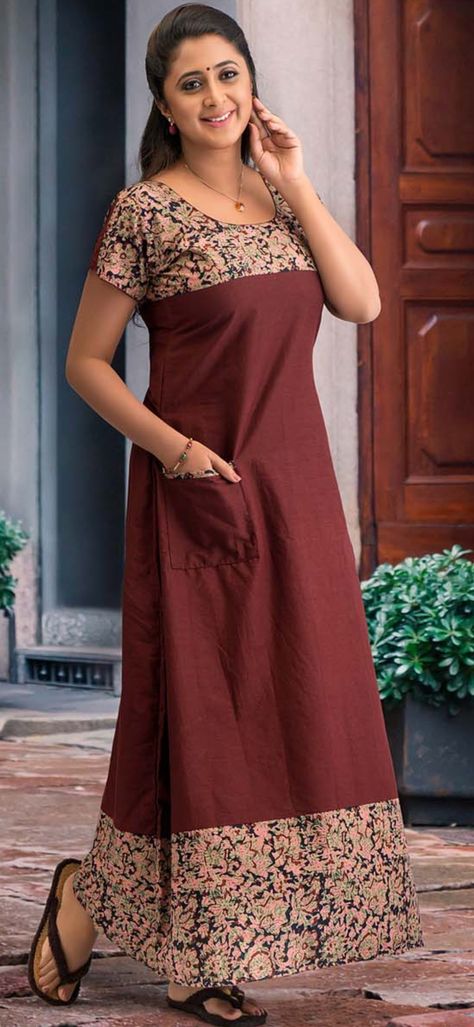 Nighty Designs Indian Cotton, Nighty Designs Indian, Cotton Nighty For Women, Nighty Night Dress, Cotton Night Dress, Cotton Nighties, Churidar Designs, Latest Model Blouse Designs, Anarkali Dress Pattern