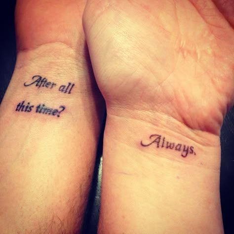 Couple Tattoo Quotes, Couple Wrist Tattoos, Couple Tats, Married Couple Tattoos, Him And Her Tattoos, Always Tattoo, Couple Tattoos Love, Couple Tattoo Ideas, Best Couple Tattoos