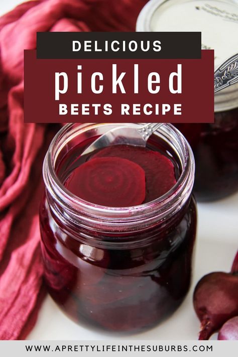 My Grandma's recipe for the most delicious Pickled Beets!  They're tangy and so flavourful. This recipe can easily be cut in half or doubled. Canned Beets Recipe, Refrigerator Pickled Beets, Canned Pickled Beets, Homemade Refrigerator Pickles, Pickled Beetroot, Canning Beets, Pickled Beets Recipe, Beets Recipe, Pickled Vegetables Recipe