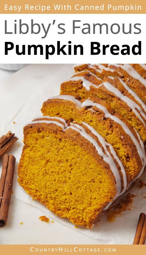 Pumpkin Bread Recipes, Libbys Pumpkin Pie, Best Pumpkin Bread Recipe, Canned Pumpkin Recipes, Pumpkin Bread Easy, Moist Pumpkin Bread, Pumpkin Loaf, Pumpkin Pie Mix, Pumpkin Recipe