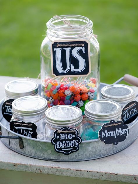 Family Candy Jar Blended Family Wedding Ceremony, Unity Painting, Unity Ideas, Blended Family Wedding, Wedding Minister, Family Unity, Wedding Ceremony Unity, Unity Sand, Creative Wedding Cakes