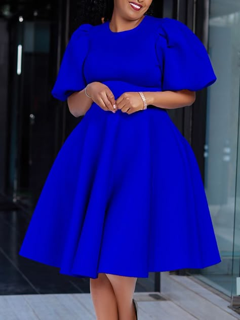 Pink Church Outfits Black Women, Styles For Plain Materials, Office Dresses Style, Corporate Dress, Suit Type, Office Dresses For Women, Party Scene, Classy Dress Outfits, Royal Blue Dresses