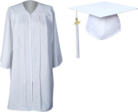 Graduation Toga Png, White Graduation Gown And Cap, White Cap And Gown, White Toga, Grad Gowns, Graduation Toga, Graduation Regalia, Graduation Outfits For Women, Toga Dress