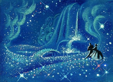 Mary Blair Art, Cinderella And Prince Charming, 동화 삽화, Mary Blair, Disney Blog, Images Disney, Disney Concept Art, Walt Disney Animation Studios, Old Disney